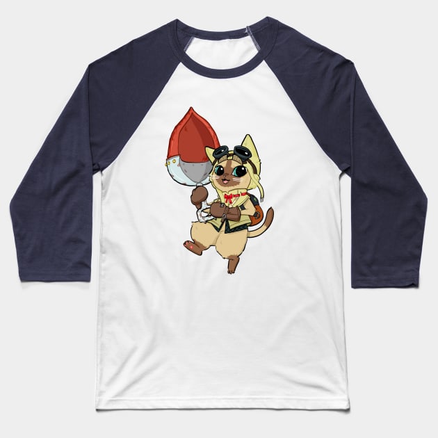 Palico Baseball T-Shirt by shootingstarsaver@gmail.com